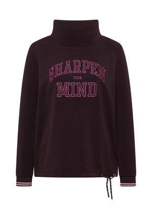 Cecil, LANGARM SHIRT MIT STEHKRAGEN UND WORDING - Longsleeve - berry red