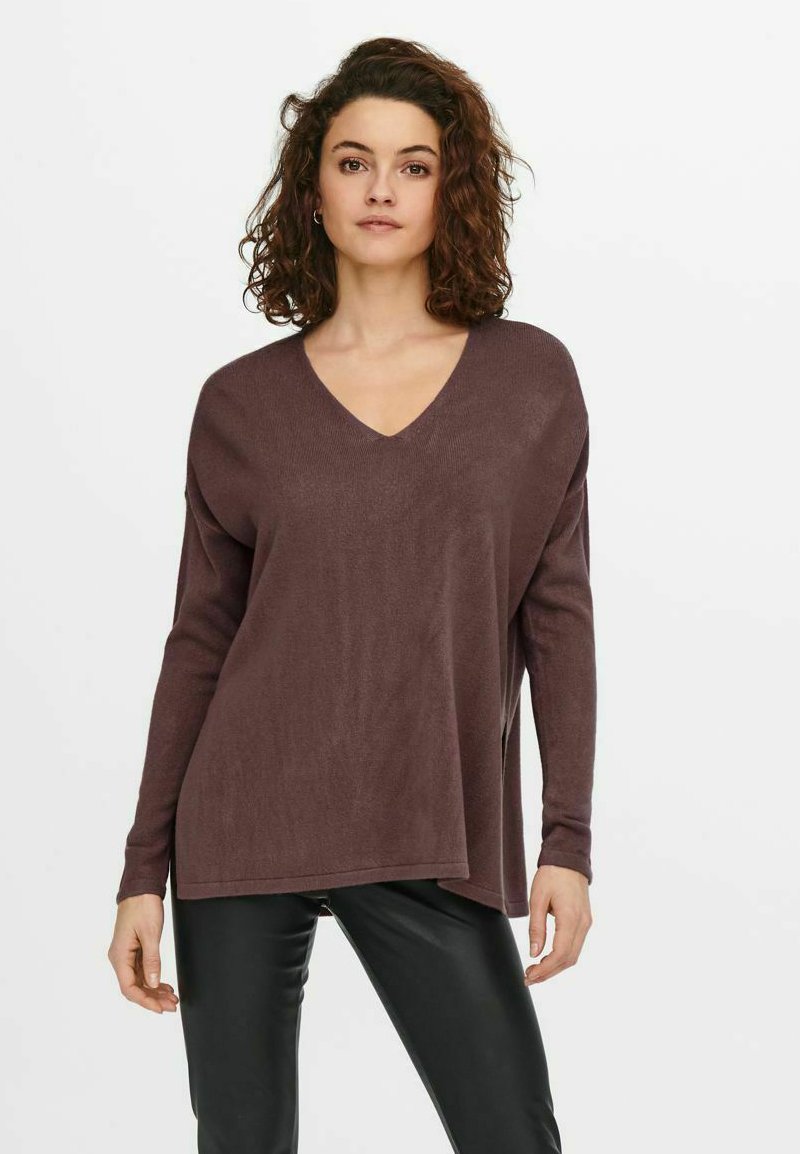 ONLY ONLAMALIA L/S V-NECK - Pulover - rose brown