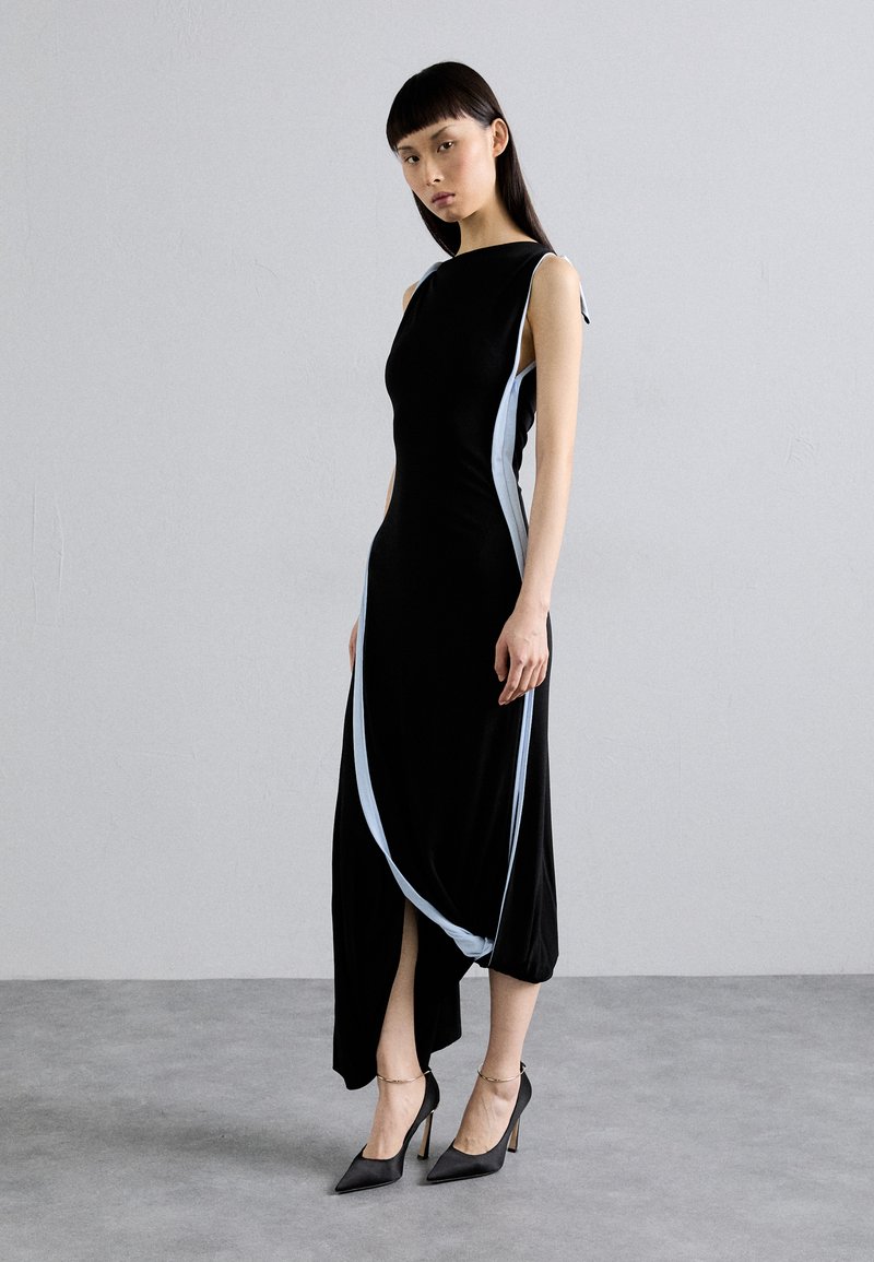 off shoulder hawaiian dress Hawaiian Off-Shoulder Semi-Long Dress [Sonic] Beige / M / Rayon