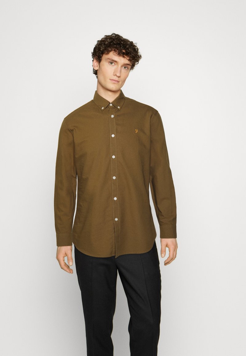 Farah BREWER SLIM FIT OXFORD SHIRT - Camisa - green khaki