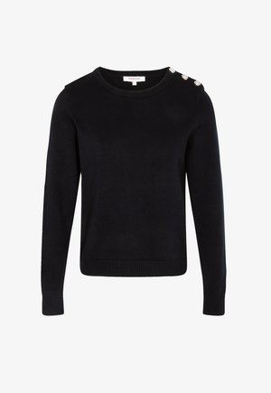 Morgan, MORGAN MORGAN SWEATER WITH ROUND NECK AND BUTTONS - Striktrøje - bleu marine