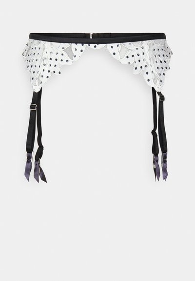 Fleur du Mal EMBROIDERY GARTER BELT - Τιράντες - ivory