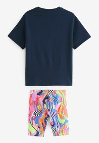 Next SET - Leggings - Pantaloni - navy blue glitter shapes