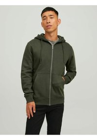 Jack & Jones JJESTAR BASIC HOOD - Felpa con zip - rosin