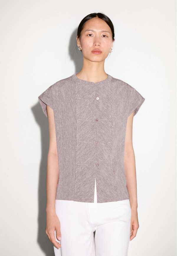 FLOWING WITH BIB DETAIL - Blouse - mauve