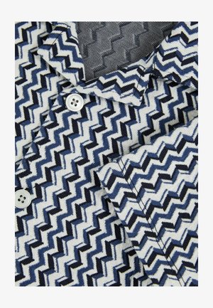 Reiss REISS VALLATTA ZIG-ZAG KNIT CUBAN-COLLAR SHIRT - Hemd - blue