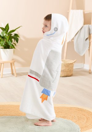 JoJo Maman Bébé, REGULAR FIT - SPACE ASTRONAUT LARGE HOODED - Bath towel - white