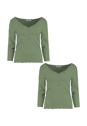 Hailys 2ER-SET V-AUSSCHNITT 3/4-ÄRMELN NORMALER SCHNITT - Langarmshirt - grün