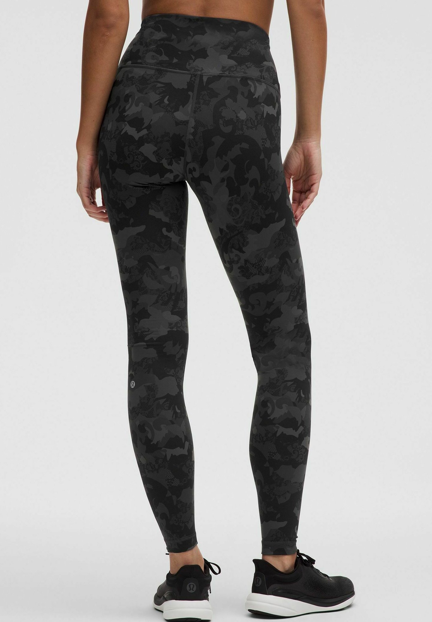 Lonsdale Dorrery Leggings Sportivi Donna - Fantasia Mimetico Nero, Vita Alta, Tessuto Elastico Per Fitness E Streetwear