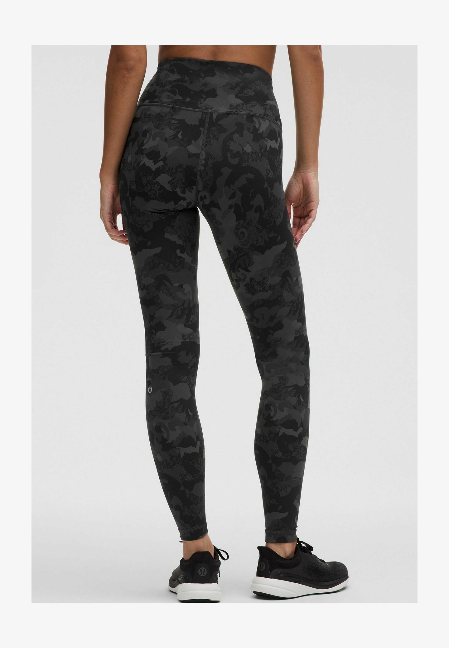 Lonsdale Dorrery Leggings Sportivi Donna - Fantasia Mimetico Nero, Vita Alta, Tessuto Elastico Per Fitness E Streetwear