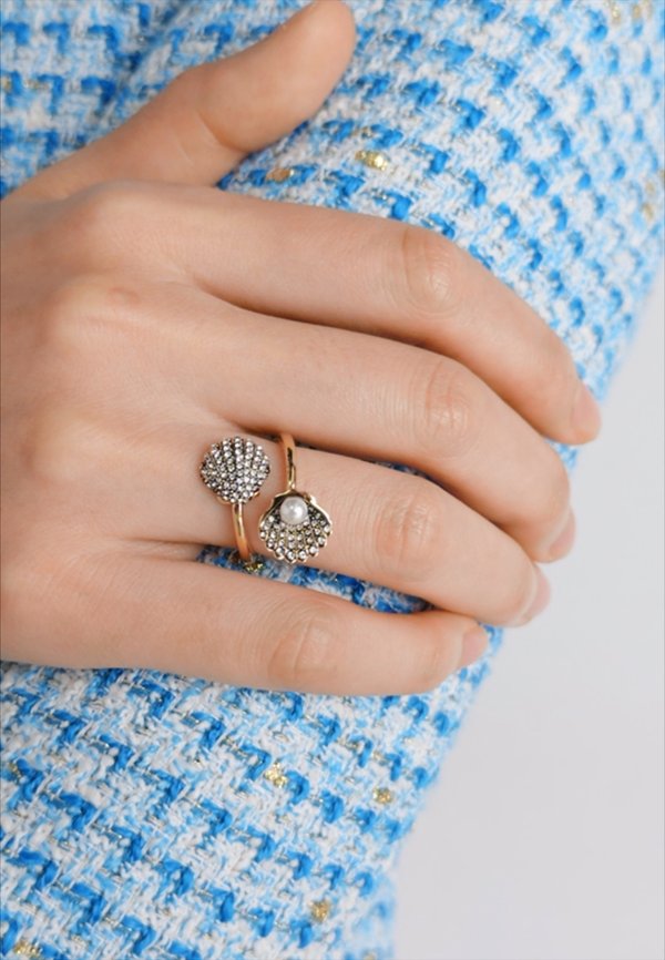 IDYLLIA OPEN RING CRYSTAL PEARL SHELL - Ring4