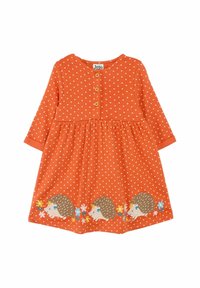 JoJo Maman Bébé HEDGEHOG APPLIQUÉ FRONT - REGULAR FIT - Jerseykleid - rust