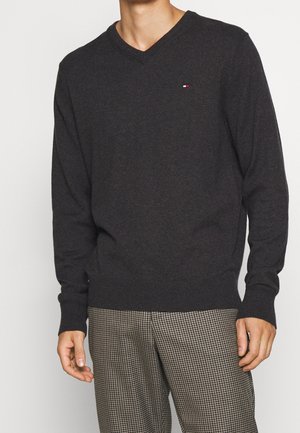 Strickpullover - mottled dark grey