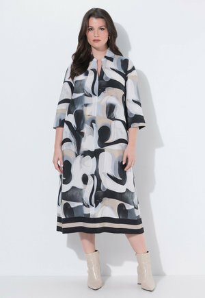 ABSTRACT PRINT 3/4 SLEEVE A-LINE  - Paitamekko - black