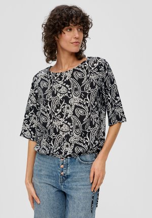 s.Oliver MIT ALL OVER PRINT - Bluse - schwarz