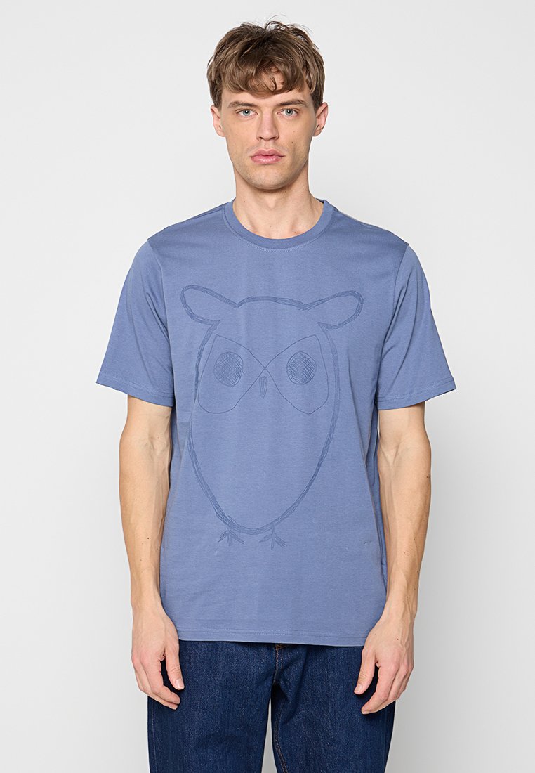 KnowledgeCotton Apparel T-shirt print blauw