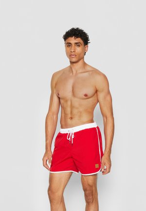 RETRO - Swimming shorts - firered/white