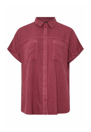Long Tall Sally ACID WASH POCKET - Button-down blouse - red