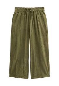 CURVES DRAWSTRING WAIST WIDE LEG - Broek - khaki