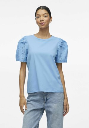 MIT KURZEN ÄRMELN RUNDHALS - Bluse - blissful blue