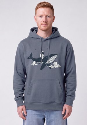 watapparel, SPACEWHALE UNISEX - Kapuzenpullover - blue grey