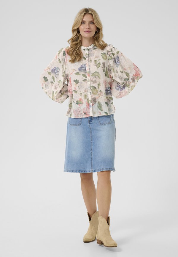 Hemdbluse - sepia rose flower