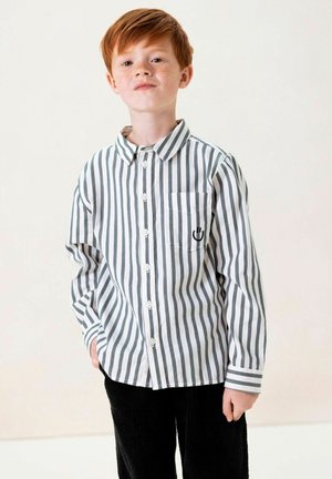 GESTREIFTES MIT ARTWORK - Shirt - blau
