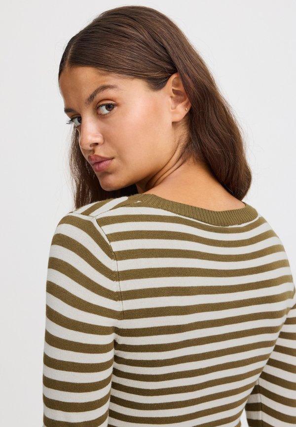 IHDIANE - Jumper - lizard almond milk stripe2