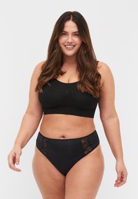 Devoted By Zizzi - 3ER PACK G-STRINGS - Briefs - black Thumbnail Image 1