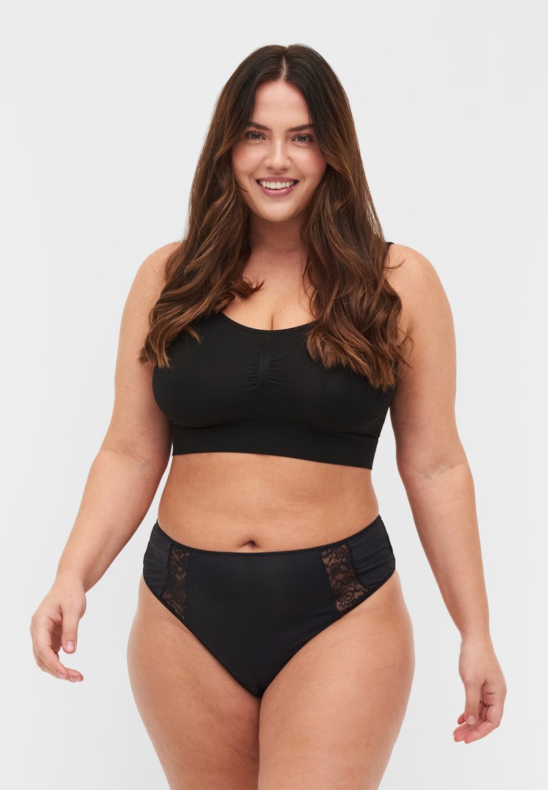 Devoted By Zizzi - 3ER PACK G-STRINGS - Briefs - black, Enlarge