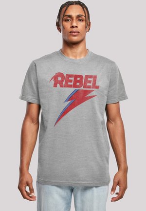 DAVID BOWIE DISTRESSED REBEL - T-Shirt print - heather grey