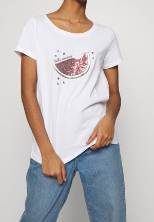 ONLY, T-shirt imprimé - white