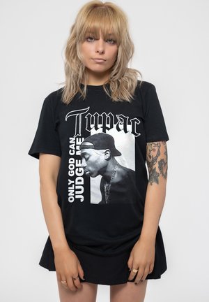 TUPAC ONLY GOD CAN JUDGE ME BOYFRIEND FIT - Print T-shirt - black