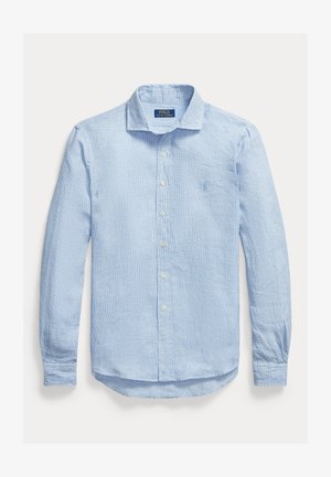 Polo Ralph Lauren, CUSTOM FIT HOUNDSTOOTH LINEN SHIRT - Camisa - cabana blue/white