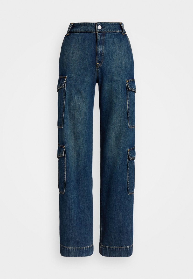 Lauren Ralph Lauren HIGH RISE WIDE LEG CARGO JEAN - Wide Leg - haze ...