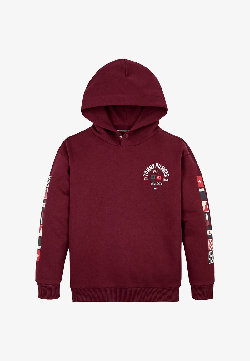 Tommy Hilfiger FLAGS EMBROIDERED Sweat à capuche deep rouge