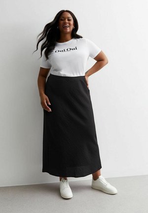 TEXTURED - A-line skirt - black