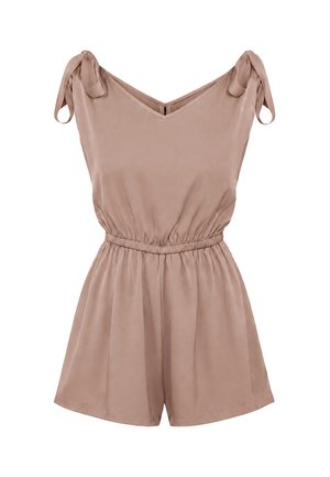 REGINA FASHION, REGINA FASHION TIE-SHOULDER V-NECK PLAYSUIT (MATTE) - Jumpsuit - taupe