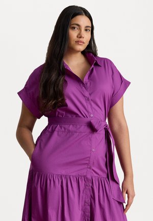EYELET BROADCLOTH TIERED SHIRTDRESS - Robe chemise - purple dawn