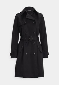 DOUBLE-BREASTED COTTON-BLEND TRENCH COAT - Lietpaltis - black