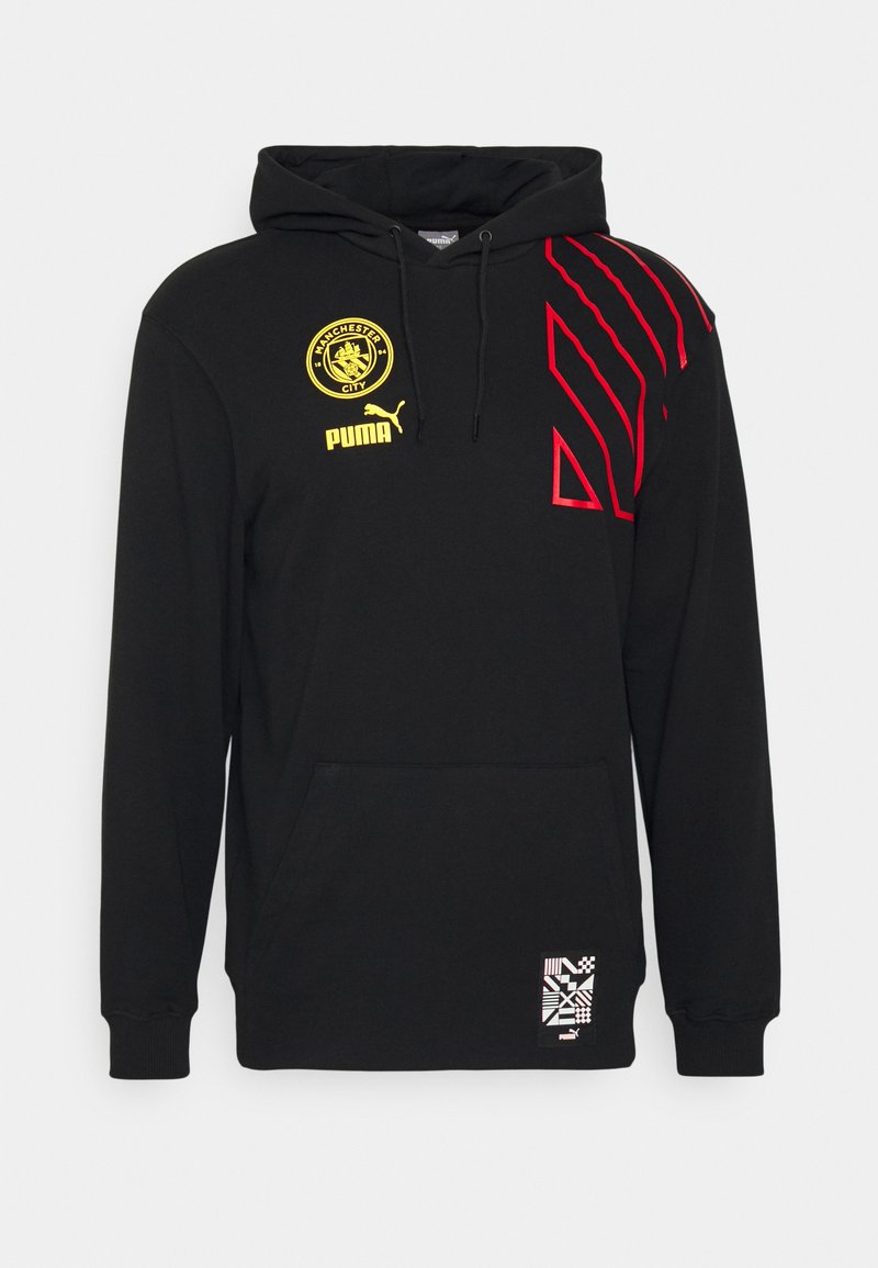Puma MANCHESTER CITY FTBLCULTURE HOODY - Sweatshirt - black/tango red/noir  - ZALANDO.FR