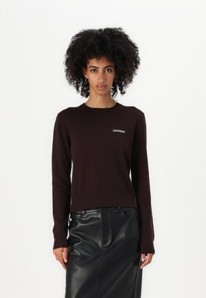 LANCE  - Strikkegenser - chocolate plum