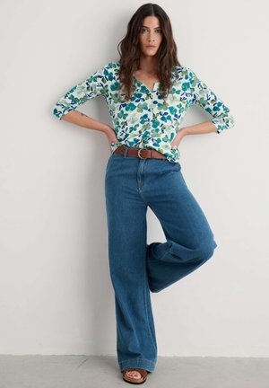 Seasalt Cornwall 3/4 - Cardigan - teal lamorna bloom chalk
