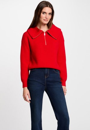WITH ZIPPED ROLLNECK - Maglione - rouge
