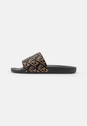 EA7 Emporio Armani UNISEX - Pool slides - black/gold
