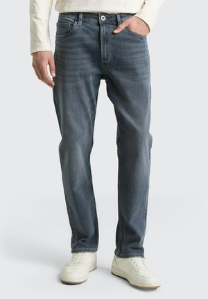 Straight leg jeans - mid stone blue grey denim