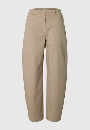 Selected, CHINOS BARREL FIT - Παντελόνι - greige