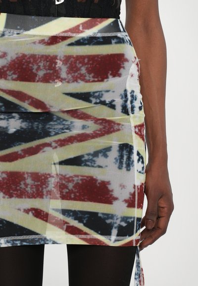 Sinead Gorey LARGE UNION JACK PRINT RUCHED SKIRT - Minifalda - red