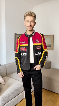 Replay RACING JACKET UNISEX - Casaco de verão - black/red/yellow/white