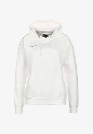 Witte Nike-hoodie met een voorste kangoeroezak, verstelbare trekkoorden en een klein zilveren logo op de borst. Zachte stof en ribgebreide manchetten.